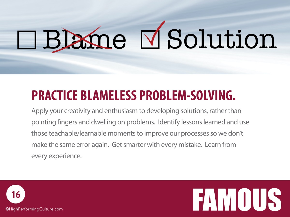practice blameless problem solving